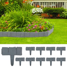 Forever Speed Lawn Edging Stone Flower Bed Edging Lawn Edging Plastic Flower Bed Border Mowing Edge Ground Spike Flower Bed Garden 2.5 m Pack of 10