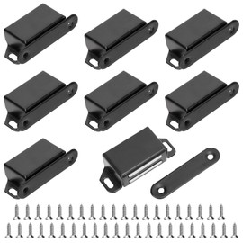 Keadic Magnetic Door Catch, Cabinet Magnets for Kitchen Bathroom (Black, Medium)