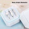 DesignSter Ring Box for Wedding Ceremony Square 3 Slots Velvet