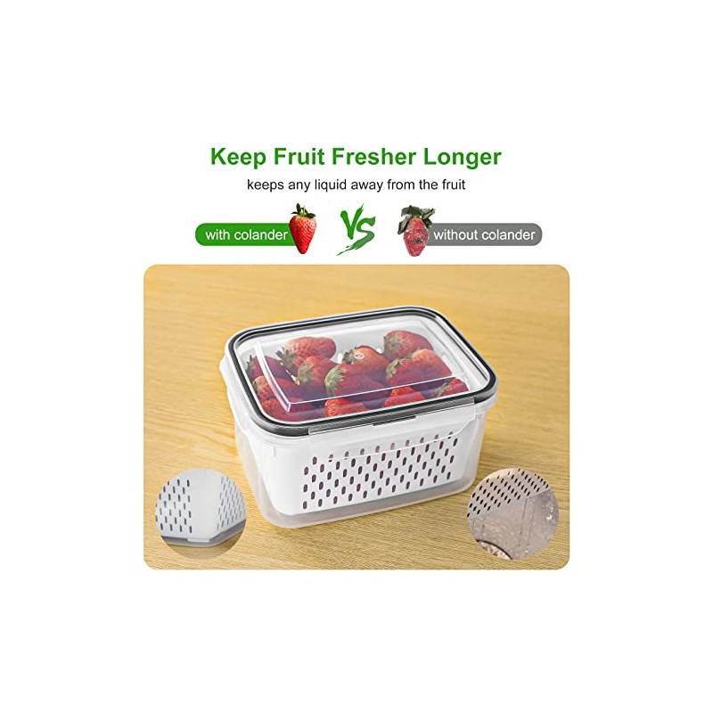 5-Piece Leakproof Fruit and Vegetable Storage Containers Set