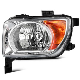 LSAILON Headlight Assembly Fit For Honda Element 2003-2008 Black Housing Amber Reflector Clear Lens Driver and Passenger Side 33151-SCV-A01 33101-SCV-A01HO2518106 HO2519106
