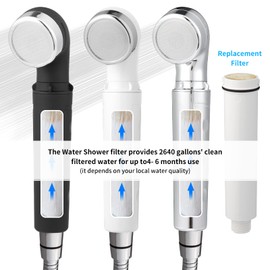 Safe Water Products legionela Shower Head Filter for Plus Replacement (fit for the color Chrome,Black,White)