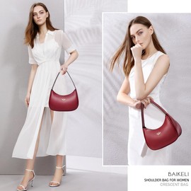 BAIKELI Crescent Shoulder Bags for Women Small Shoulder Purse Handbag Retro Classic Clutch Hobo Tote Bag Underarm Purse