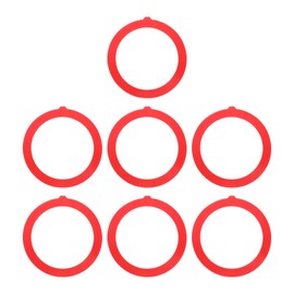 uxcell 7 Pcs Flush Valve Seal for Toilets, 2.6" ID. x 3.35" OD. Silicone Canister Valve Parts Replacement for Various Toilets with Canister Flush Valves, Red