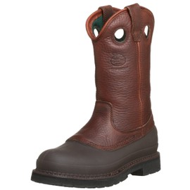 Georgia Men's Pull-On Mud Dog Steel Toe Comfort Core Work Boot ,Brown Natural,10 W