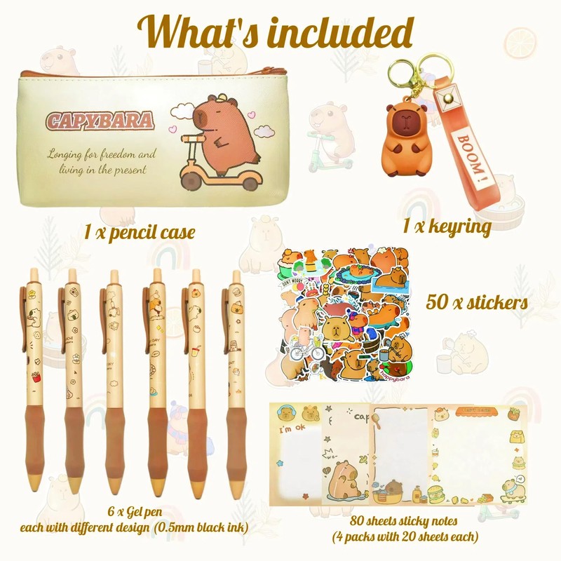 Joylio Capybara Stationery Set – Cute stationery set include capybara