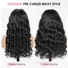 Women Wig Natural Curtain Bangs Loose Wave 6x6cm Glueless Human