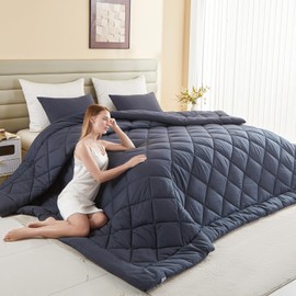 MIOTO 132x120 Alaskan King Comforter, Extra Large King Size Comforter Oversized, All Season Soft Lightweight Quilt Down Alternative Duvet Insert with 8 Corner Tabs(120x132, Grey)