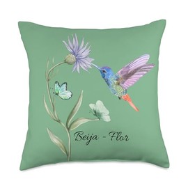 Beija - Flor Throw Pillow