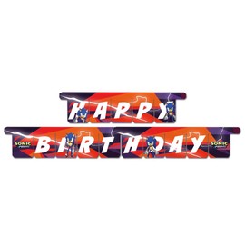 BeenSmile, SONIC PRIME GENERIC PARTY GARLAND, Happy Birthday Garland, Children's Birthday Decoration, Children's Parties, Birthdays and Celebrations, Party Supplies - 1 Piece