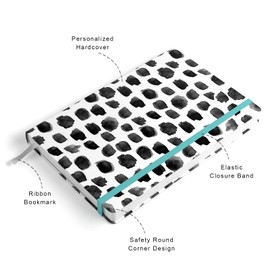 Huamxe Lined Journal Notebook, Hardcover Journal for Women, Medium 5.7 x 8.4 in, 160 Pages Thick Paper, Cute Aesthetic Floral College Ruled Notebook for Writing Journaling Work School Office, Spots