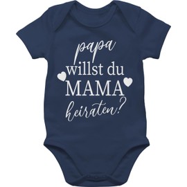 Shirtracer - Baby Bodysuit Boy Girl - Wedding - Baby - Papa willst du Mama heiraten - Willst Du Meine Mama heiraten Newborn Marriage Proposal Baby Proposal Dad, 4 Navy Blue