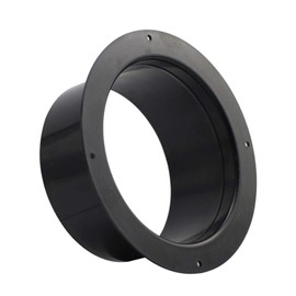 TiCoast Straight Pipe Flange Duct Connector Flange ABS Plastic Ventilation System Plumbing Components Black (150mm)