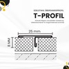 T-Profile Stainless Steel Rail Transition Profile V2A L250 cm 25