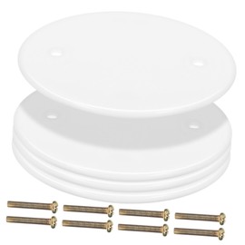 jojofuny 4pcs Round Cover Plate Outlet Covers Ceiling Outlet Cover Wall Cover Wall Plate Cap Plates Ceiling Cap Cover Ceiling Cover Electrical Round Plate Cover Ceiling Blank Cover White Pp