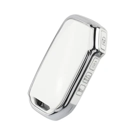 YFRAUTO for Kia Key Fob Cover Soul EV6 Sportage Telluride Forte Accessories 4 Buttons Smart Control Car Key Protector Soft TPU Key Case White 1 Pack