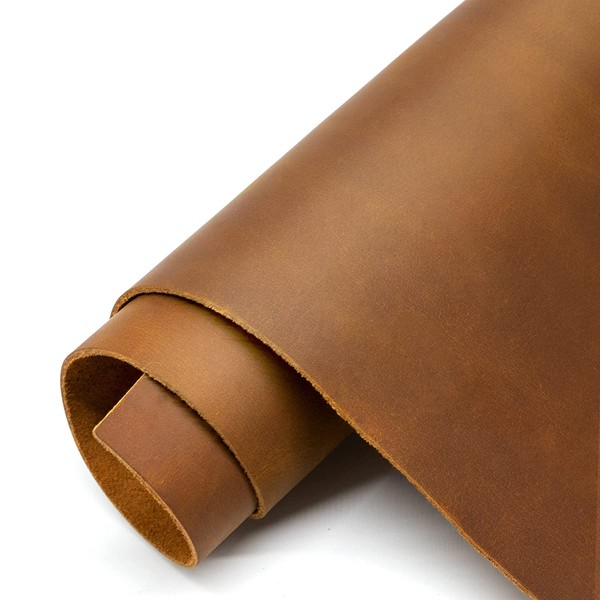 Tooling Leather Thick Leather Square 1.8-2.1mm - Full Grain Leather Piece Hide for Crafting Cowhide Leather Sheets for Crafts Project (Bourbon Brown - 12inch x 24 inch, one piece)