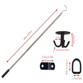 Attic Lower Pull Hook, Attic Pull Down Hook,attic Pull Down Cord Rope Replacement Parts, The kit Includes 50-inch attic Extension rods, Nail Hooks, semi-Circular Hangers and Accessories