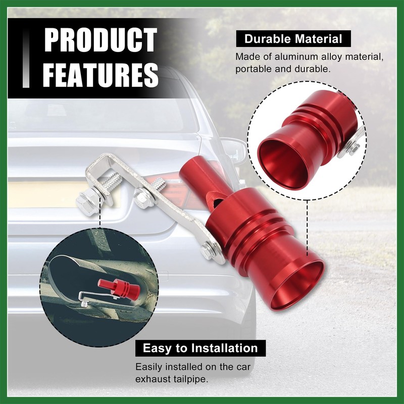 Motoforti 2pcs XL Size Universal Car Turbo Sound Exhaust Muffler