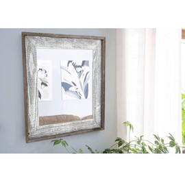 BARNWOODUSA 16x20 Mirror Large Farmhouse Rectangular Wall Outer Dims 23x27 Reclaimed Wood Decor: Bathroom, Vanity, Living Room Can Hang Horizontal or Vertical Whitewash