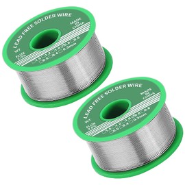 2 pieces solder 0.8 mm, solder lead free with rosin core, solder with flux 20 g, solder wire, soldering wire for repair and DIY of electronic electric soldering components