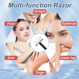 JYvivid 24 Pack T Shaped Eyebrow Razors, Face Dermaplane Shaving Tool, Eye Brow Blade Shaver, Facial Hair Remover Trimmer for Men & Women (Black)