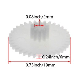 Bettomshin Plastic Gear 36102B 0.5 Modulus Pulley Belt Shaft Robot RC Motor Hand DIY Mechanical Parts Kit White 10pcs