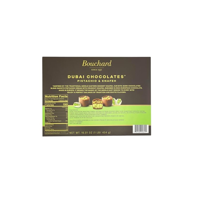 Bouchard Dubai Chocolates Pistachio & Knafeh - 16.01 OZ (1