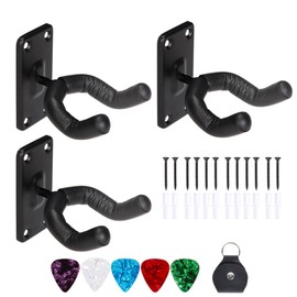 Guitar Wall Mount,Ukulele Hanger Hook Holder Stand Guitar Hangers Hooks for Acoustic Electric Bass Guitars and Ukulele (3 Set)