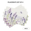 AELUTYSH Purple Lavender Placemats Set of 4 Spring Elegant Flower