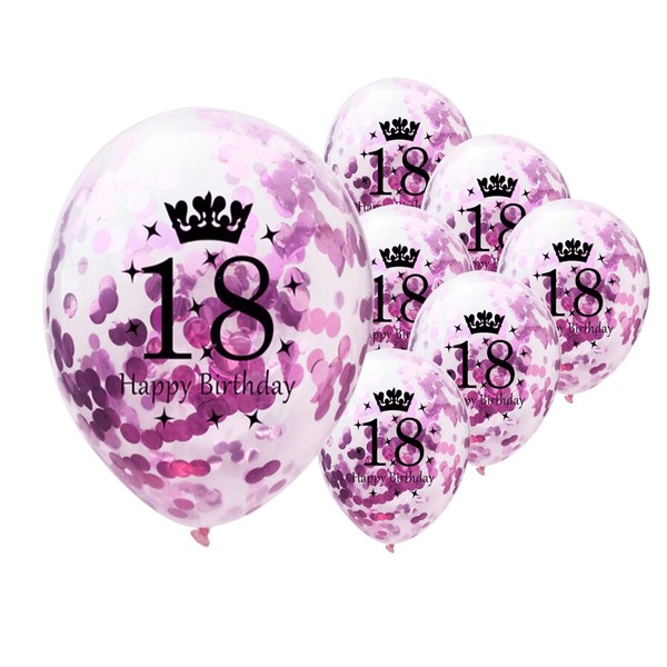 12 inch Happy Birthday Confetti Balloons Premium Quality Age Printed