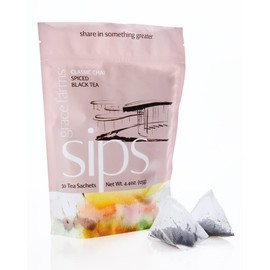 Grace Farms Organic CLASSIC CHAI Black Tea (50 Sachet Pouch) | Ginger and Spices | Fair Trade and Kosher Certified | Gives Back 100% of Profits