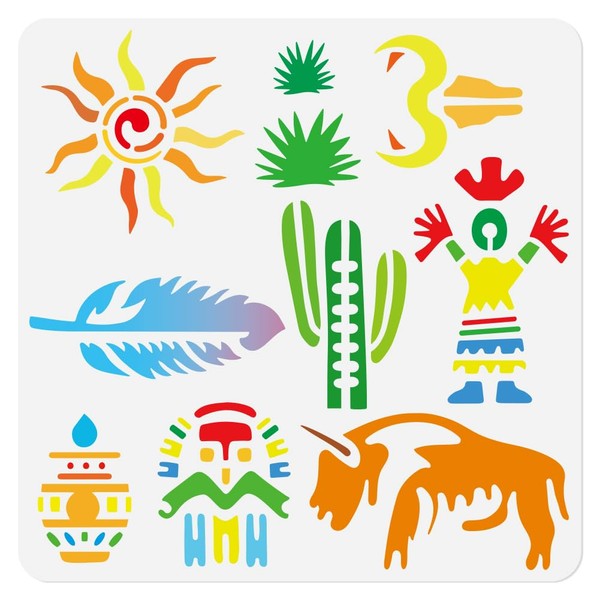 Western Elements Craft Painting Stencil 30 x 30cm Desert Cactus