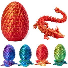 Surprise Dragon Egg Toy, 3D Printed Dragon Surprise Egg, Executive Dragon Fidget Desk Toys Decorative Egg Fillers Gifts for Boys Kids Home Decor (Laser red)