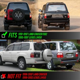 USR DEPO FJ80 Tail Lights - Replacement Rear Tail Lamps Set (Left + Right) Compatible with 1991-1997 Toyota Land Cruiser 80 FJ82 and 1996-1997 Lexus LX450