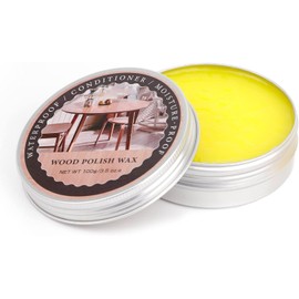 Grpoche Wood Polish Wax, Paste Wax for Wood Finish, Wood Wax Polish,100g of wood wax oil， Conditioner, Cleaner, Restorer, Furniture Polish for Wooden Floors, Cabinets, Tables, Doors