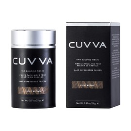 CUVVA Hair Fibers for Thinning Hair (LIGHT BROWN) - Keratin Hair Building Fiber Hair Loss Concealer - Thicker Hair in 15 Seconds - 25g/0.87oz Bottle - For Men & Women