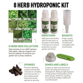 Gardeners Basics Hydroponic Herb Pods Grow Kit Compatible with Aerogarden & Lettuce Grow - 8 Varieties of Fresh Culinary Herbs Indoors and Outdoors Seeds, Aquaponic & Hydroponic Herb Seed Pod Kit