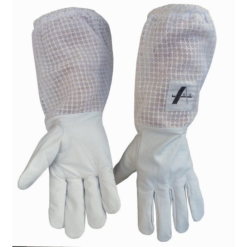 Beekeeper gloves 3 layer ultra white ventilated bee keeping gloves