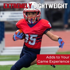 HLDD HANDLANDY Football Gloves Youth - High Grip Football Gloves Stretch Fit for Enhanced Performance for Boys Girls (Blue-Red, XS)