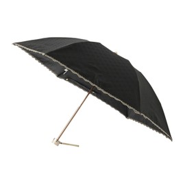 Moonbat [Ducks] Parasol Folding Umbrella, Women's, Made in Japan, For Rain or Shine, First-class Light Blocking, Heat Blocking, UV Jacquard Embroidery, Black
