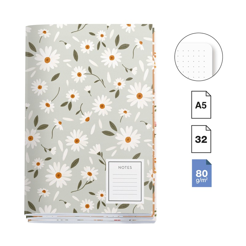 Miquelrius - Spring Flowers Collection A5 Notebooks (142 x 210mm)
