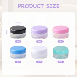 Benaewa 16 Pcs Travel Pots for Toiletries, Mini Sample Pots for Creams, Body Butters