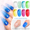 MEET ACROSS Jelly Gel Nail Polish Set, Translucent Clear Colors