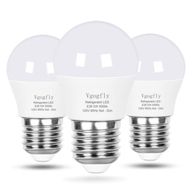 Vgogfly LED Refrigerator Light Bulb 40W Equivalent 120V A15 Fridge Waterproof Bulbs 5W Daylight White 5000K E26 Medium Base Freezer Home Lighting Lamp Non-dimmable(Daylight 3 Pack)