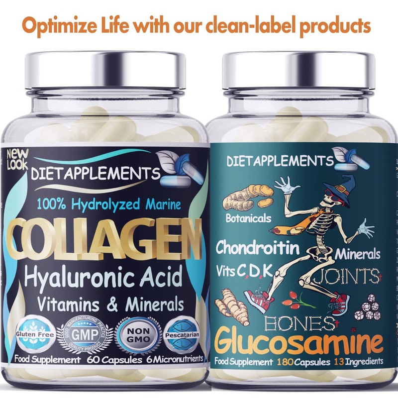 Marine Collagen Type 1&3 1000mg, Hyaluronic Acid 200mg/serving; Vitamin C,