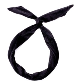 Mytoptrendz® -Wire Headband Hair Tie Hairband Rockabilly Retro Style Twist Dolly Bow Hair Wrap Scarf Hair Accessory for Women Girls (Black, One size)