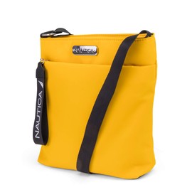 Nautica Women's Diver Nylon Small Crossbody Bag Purse with Adjustable Shoulder Strap Cross Body, Sunny (Yellow), One Size