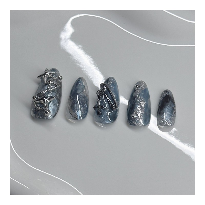 ⛓️ Hip y2k handmade nail tips⛓️ - Round / ⛓️
