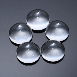 ガラスカボション 円形 ラウンドビーズ DIY ハンドメイド ジュエリー用 透明ドーム 拡大レンズ効果 アクセサリーパーツ 半球 15mm 20個入り